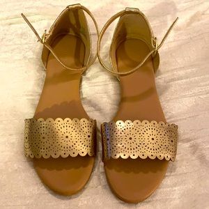 Metallic Gold Ankle Sandals